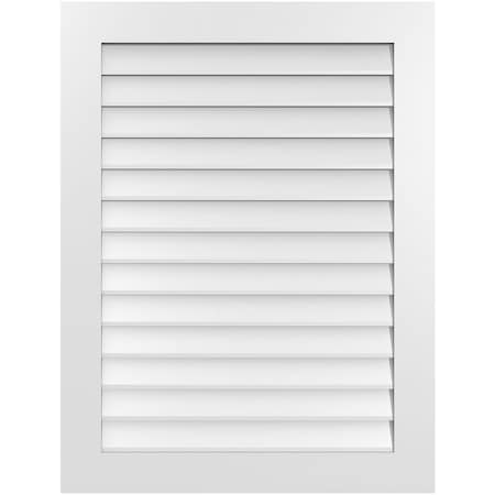 Ekena Millwork Vertical Surface Mount PVC Gable Vent: Non-Functional, w/3-1/2"W x 1"H, Standard Frame, 32"W x 42"H GVPVE32X4201SN